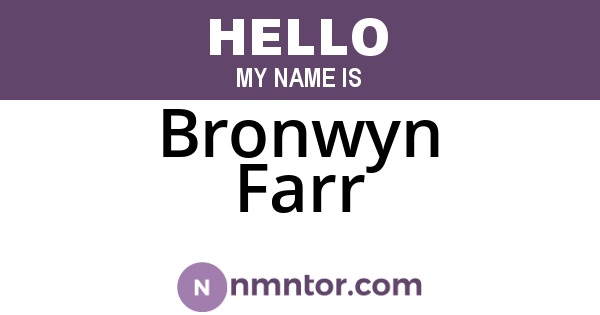 Bronwyn Farr