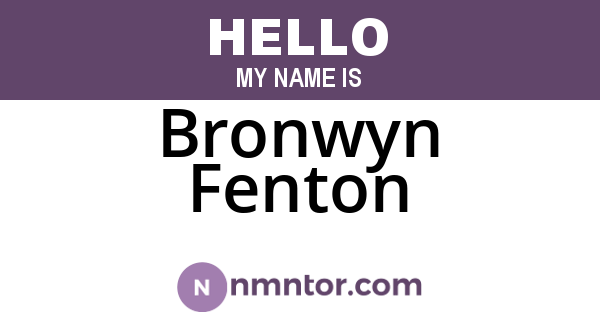Bronwyn Fenton