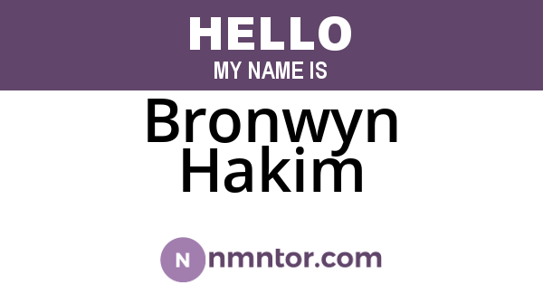 Bronwyn Hakim