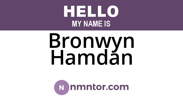 Bronwyn Hamdan