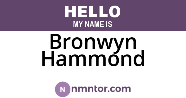 Bronwyn Hammond