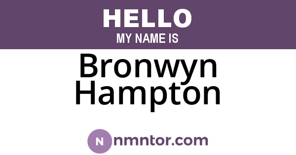 Bronwyn Hampton