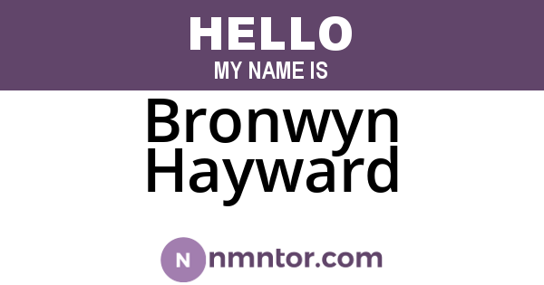 Bronwyn Hayward
