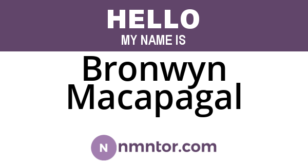Bronwyn Macapagal