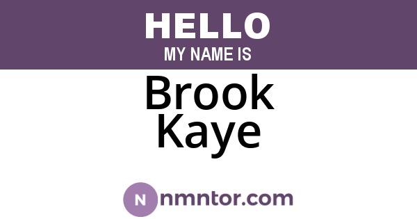 Brook Kaye