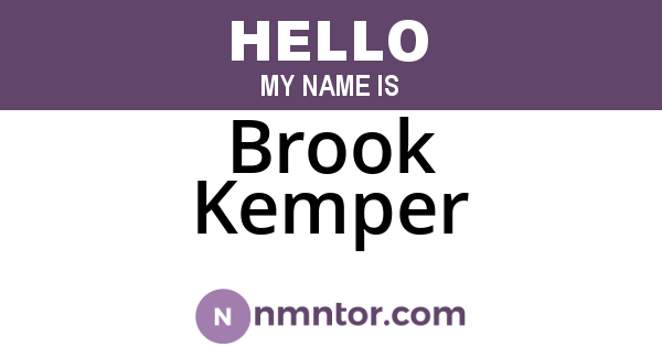 Brook Kemper