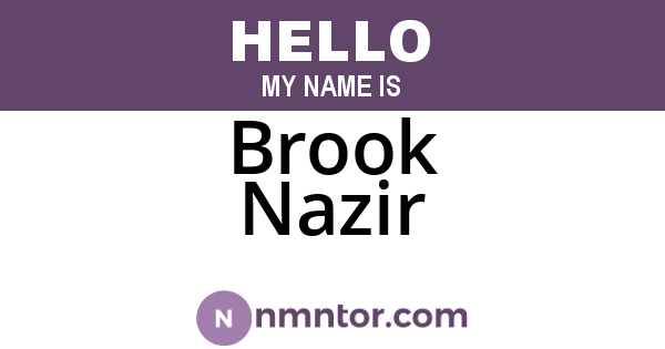 Brook Nazir