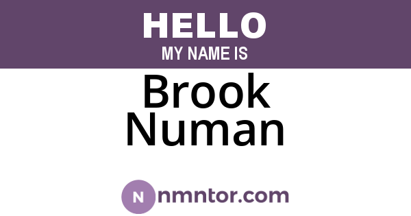 Brook Numan