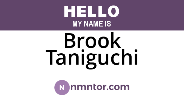 Brook Taniguchi