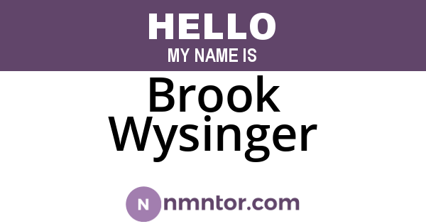Brook Wysinger