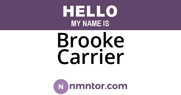 Brooke Carrier
