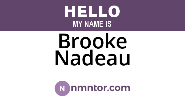 Brooke Nadeau