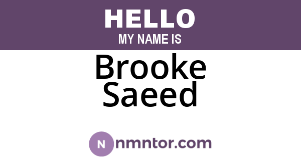 Brooke Saeed