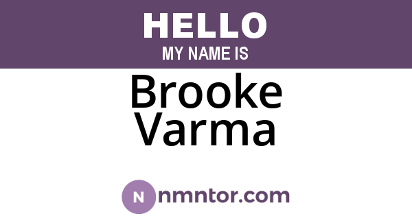 Brooke Varma