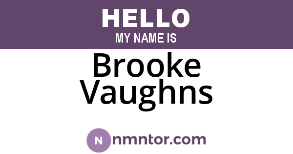 Brooke Vaughns