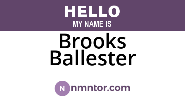 Brooks Ballester