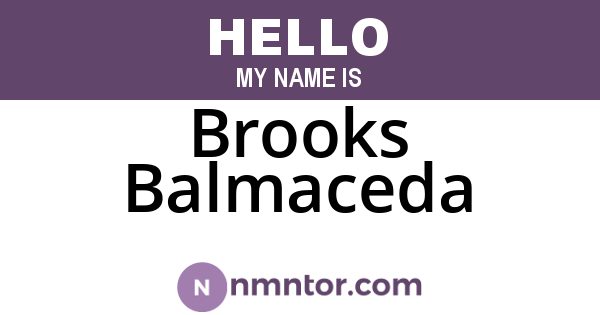 Brooks Balmaceda