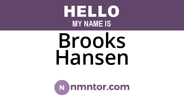 Brooks Hansen