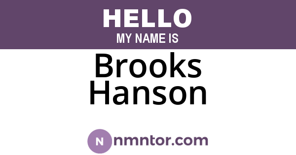 Brooks Hanson