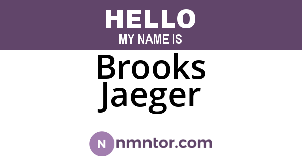 Brooks Jaeger