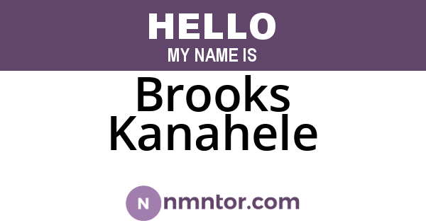 Brooks Kanahele