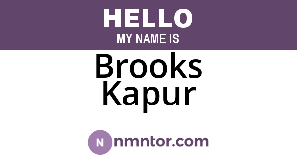Brooks Kapur