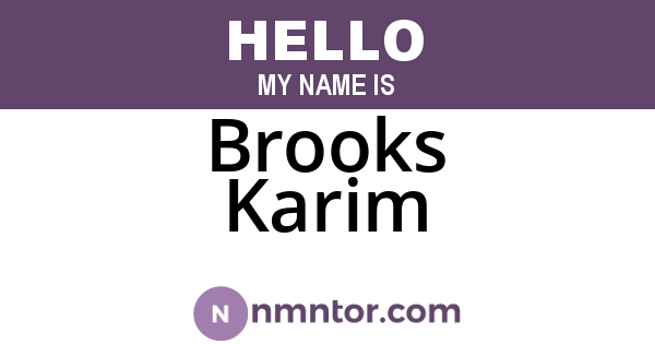 Brooks Karim