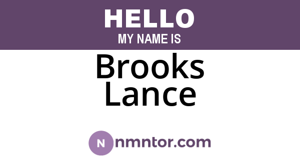 Brooks Lance
