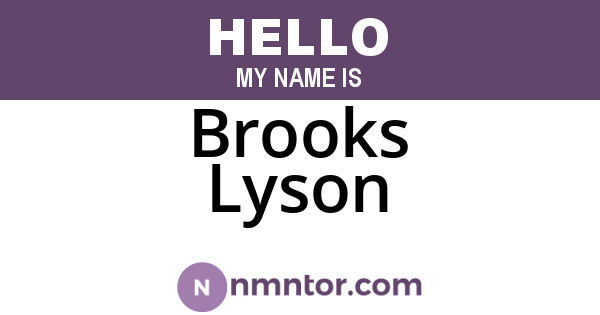 Brooks Lyson