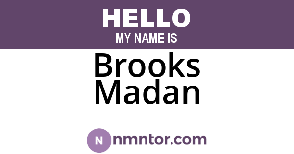 Brooks Madan