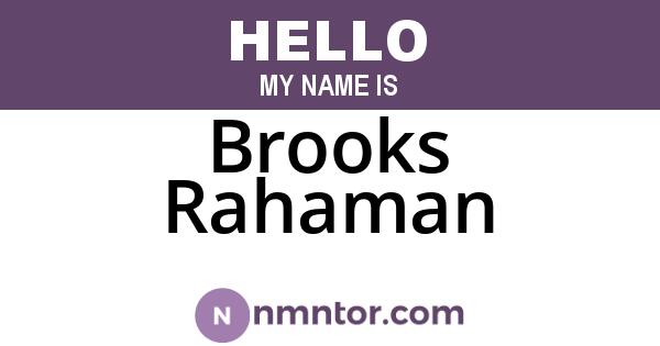 Brooks Rahaman