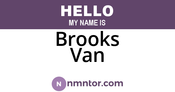 Brooks Van