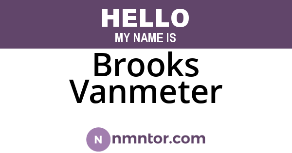 Brooks Vanmeter