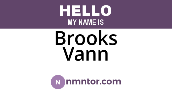 Brooks Vann