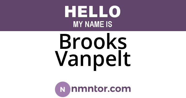 Brooks Vanpelt