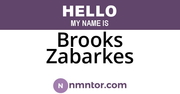 Brooks Zabarkes
