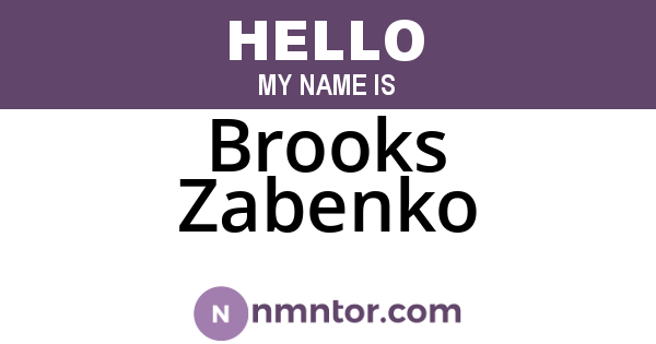 Brooks Zabenko