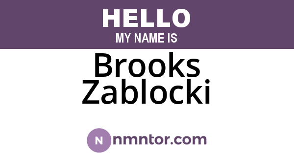 Brooks Zablocki