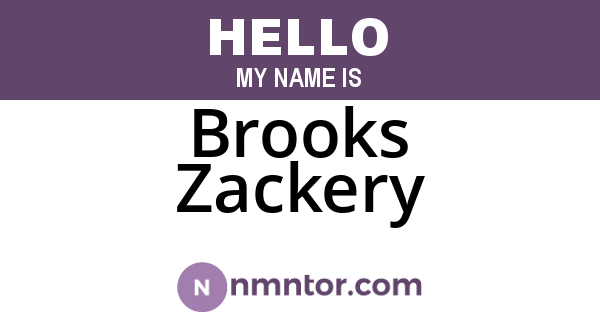Brooks Zackery
