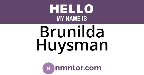 Brunilda Huysman