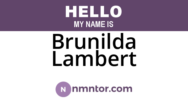Brunilda Lambert
