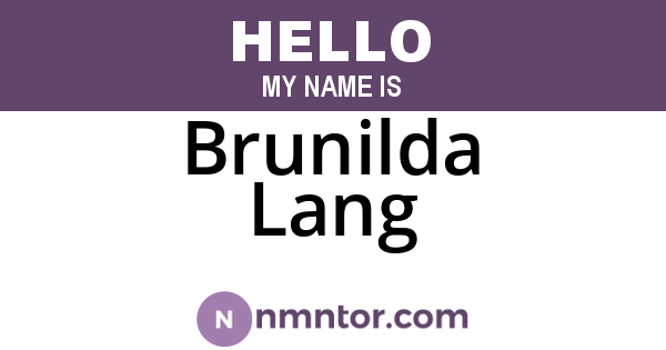 Brunilda Lang
