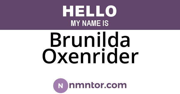 Brunilda Oxenrider