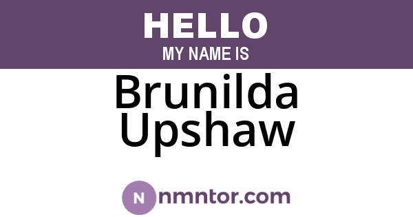 Brunilda Upshaw