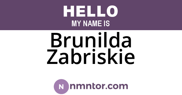 Brunilda Zabriskie