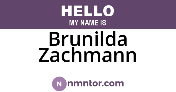 Brunilda Zachmann