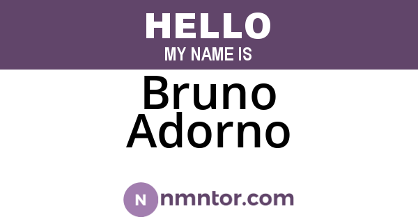 Bruno Adorno