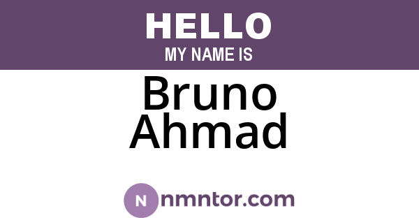 Bruno Ahmad