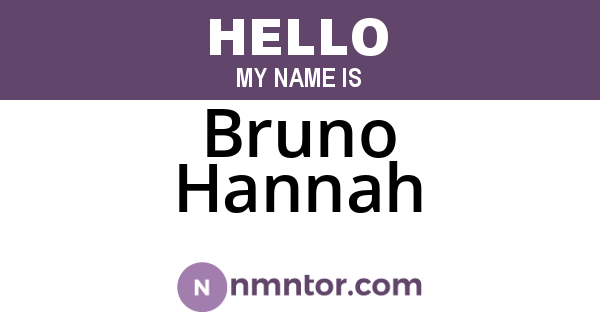 Bruno Hannah