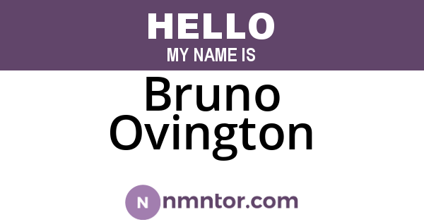 Bruno Ovington